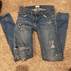 Hudson Jeans Distressed Blue Skinny Jeans